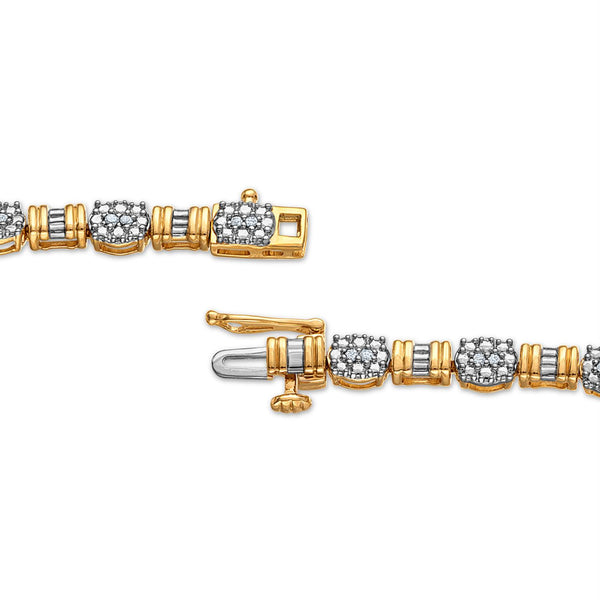 1/4 CTW Natural Diamond 7.5-inch Bracelet in Gold Plated Sterling Silver