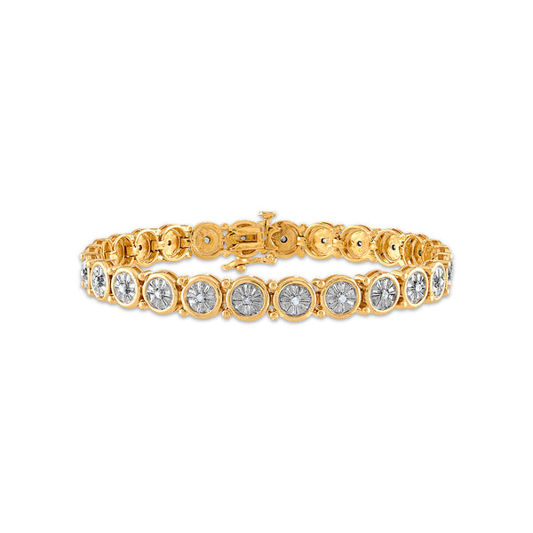 1/4 CTW Diamond 7-inch Bracelet in Gold Plated Sterling Silver