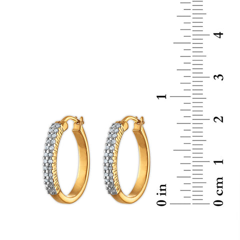 14K Yellow 1/3 CTW Natural Diamond Hinged 11 mm Hoop Earrings