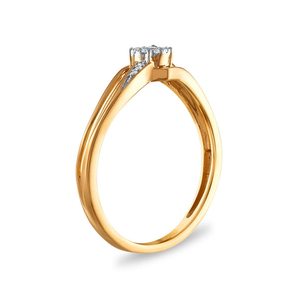 1/12 CTW Natural Diamond Ring in 10KT Yellow Gold