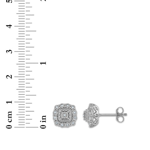 1/3 CTW Natural Diamond Halo Ring Pendant Earrings Set in Sterling Silver