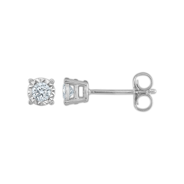 EcoLove 1/4 CTW Lab Grown Diamond Illusion Set Stud Earrings in Sterling Silver