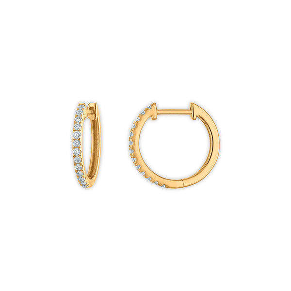 EcoLove 1/4 CTW Lab Grown Diamond Hoop Earrings in 10KT Yellow Gold