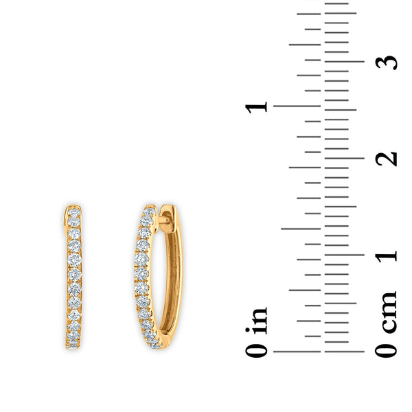 EcoLove 1/4 CTW Lab Grown Diamond Hoop Earrings in 10KT Yellow Gold