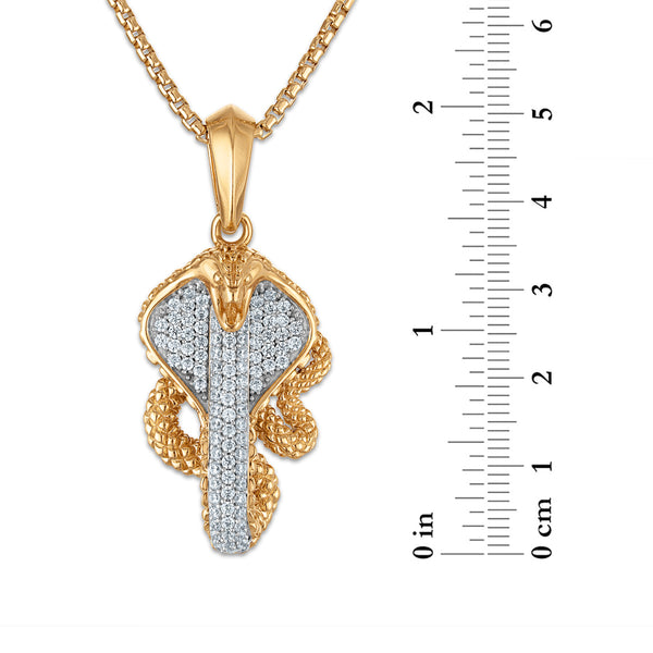 EcoLove 1/2 CTW Lab Grown Diamond 22-inch Snake Pendant in Gold Plated Sterling Silver
