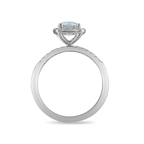 EcoLove 1 1/2 CTW Lab Grown Diamond Halo Bridal Set in 10KT White Gold