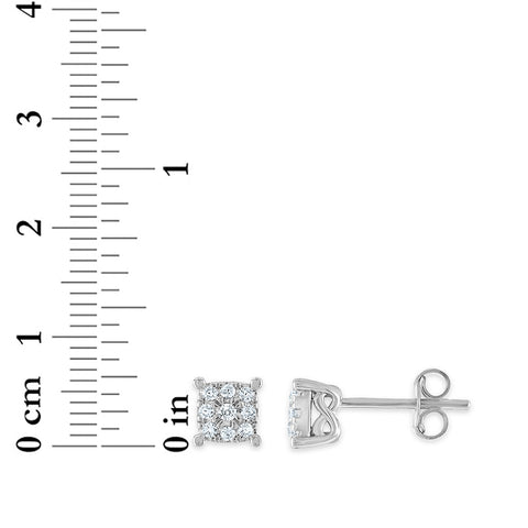 .925 Sterling Silver 1/2 Cttw Lab Grown Diamond Double Row Hoop Earring (F-G Color, Vs2-Si1 Clarity) main image 1