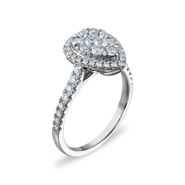 EcoLove 1 CTW Lab Grown Diamond Cluster Engagement Ring in 10KT White Gold