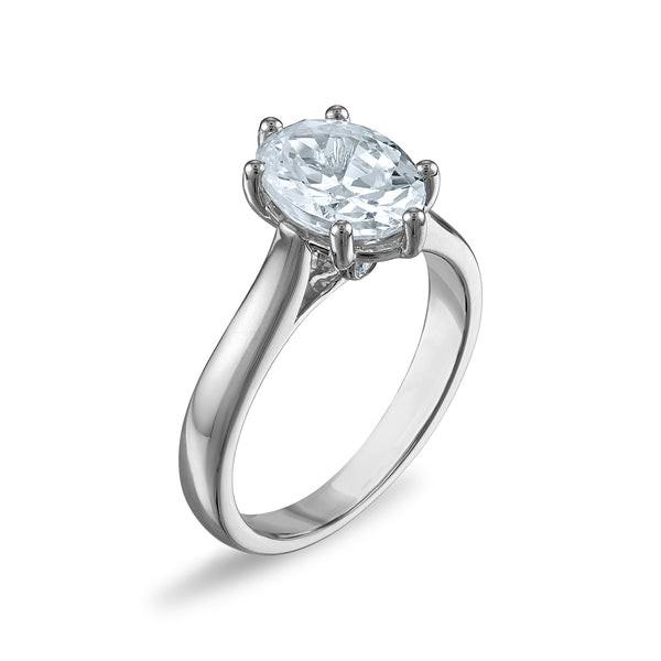 Red Hot Deal  2 CTW Oval Lab Grown Diamond Solitaire Engagement Ring in 14KT White Gold