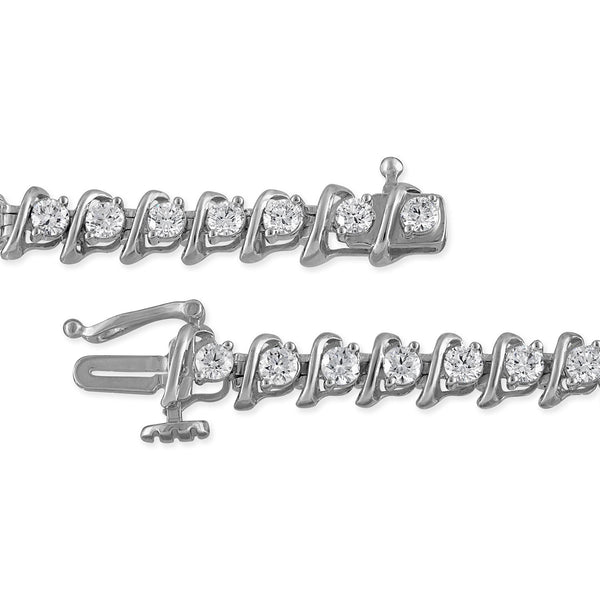 Signature EcoLove 3 CTW Lab Grown Diamond 7-inch Tennis Bracelet in 14KT White Gold