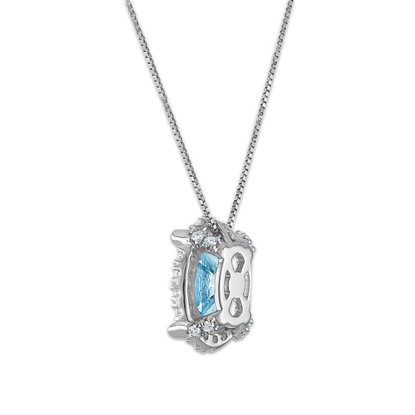 Signature EcoLove 1-3/4 CTW Fancy Blue Lab Grown Diamond Pendant in 14KT White Gold