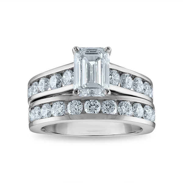 Signature EcoLove Diamond Dreams 4 CTW Lab Grown Diamond Bridal Set in 14KT White Gold