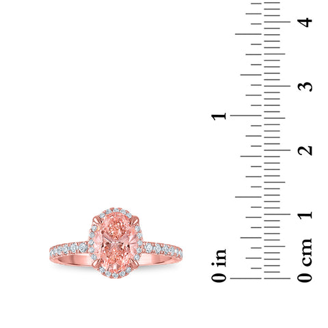 Signature EcoLove CTW Fancy Pink Lab Grown Diamond Ring in 14KT