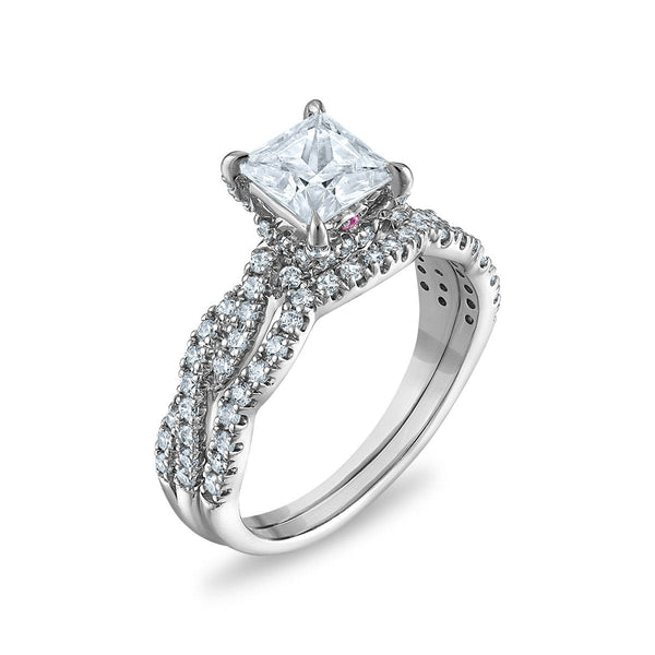 LoveSong EcoLove 1-1/5 CTW Lab Grown Diamond Bridal Set in 10KT White Gold