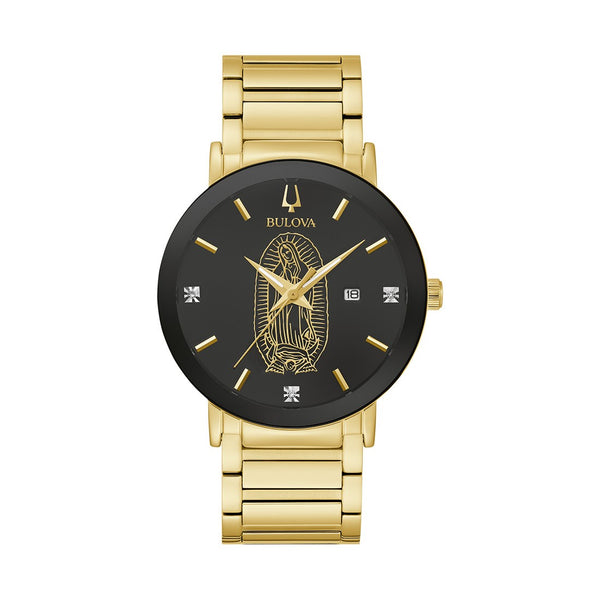 Bulova 42MM Black Guadalupe Natural Diamond Dial Watch. 97D134