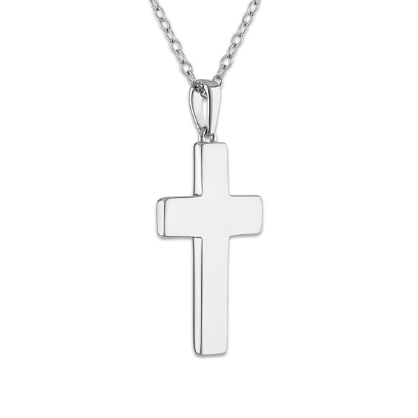 Crushed Blue Sapphire 18-inch Cross Pendant in Sterling Silver