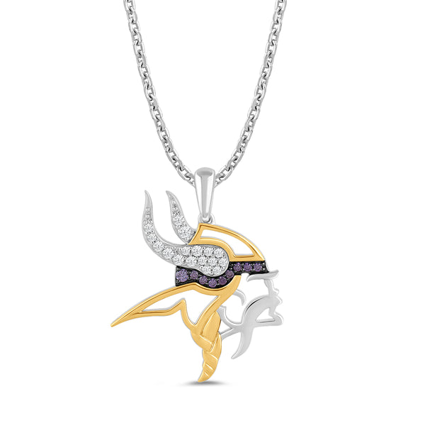 True Fans Fine Jewelry Minnesota Vikings 18-inch Pendant in Sterling Silver