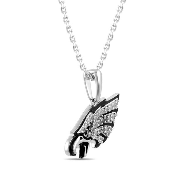 True Fans Fine Jewelry Philadelphia Eagles 18-inch Pendant in Sterling Silver