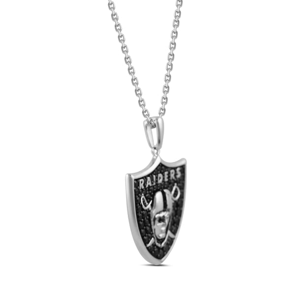 True Fans Fine Jewelry Las Vegas Raiders 18-inch Pendant in Sterling Silver