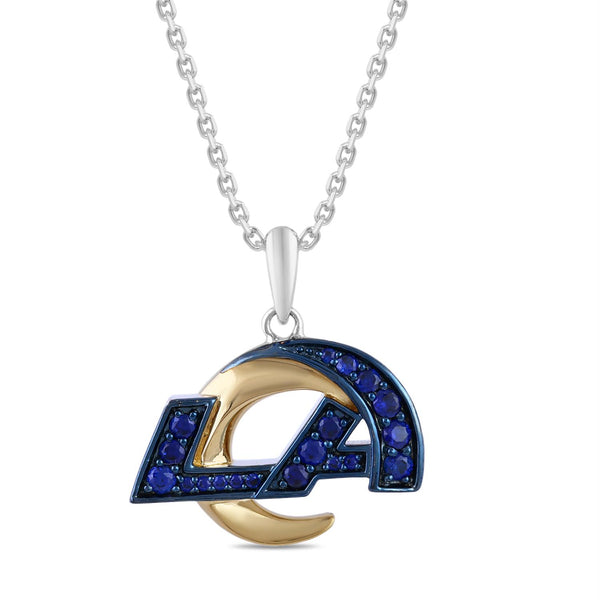 True Fans Fine Jewelry Los Angeles Rams 18-inch Pendant in Sterling Silver