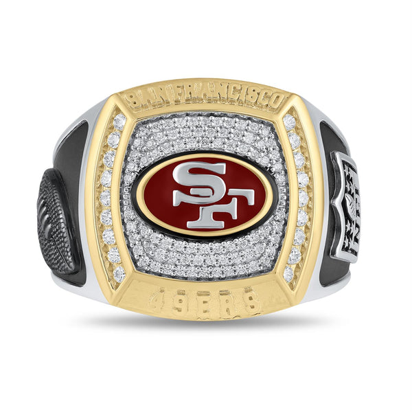 True Fans Fine Jewelry San Francisco 49ers 1/2 CTW Natural Diamond Ring in Sterling Silver