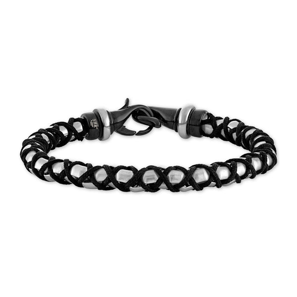 Titan By Adrian Gonzalez Collection 8.5-inch 6MM Stainless Steel and Black Nylon Mesh Bracelet