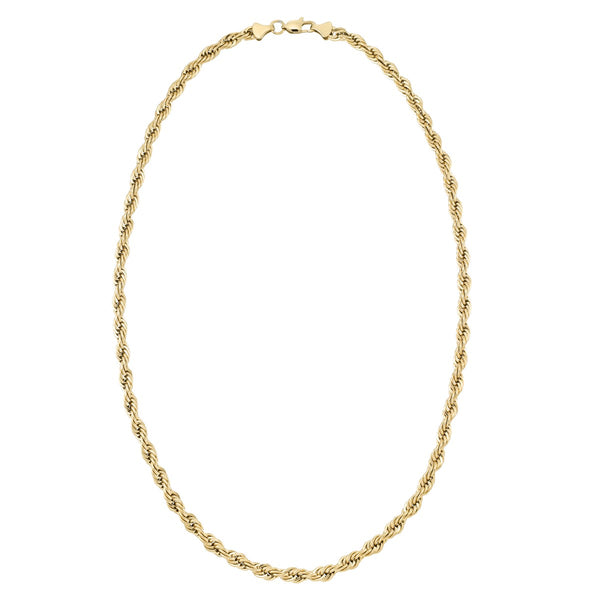 King by Simone I Smith Yellow Stainless Steel 24-inch 6MM Rope Chain
