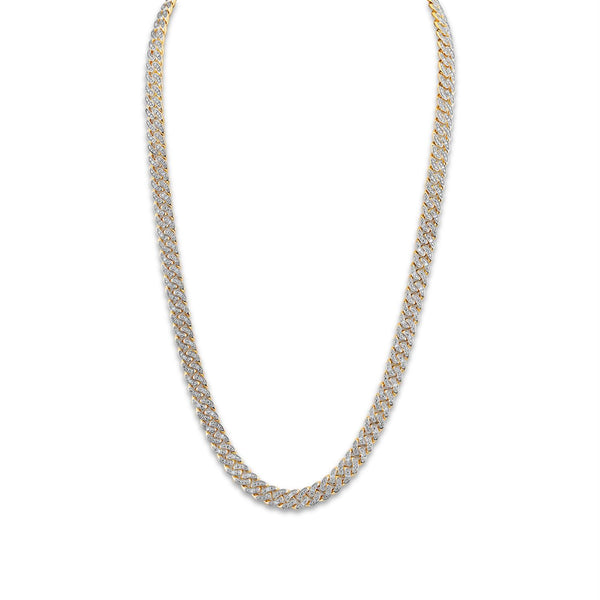 Luxe Layers 1 CTW Diamond Cuban Link 24" Chain in Yellow Gold Plated Sterling Silver