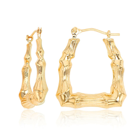 10kt gold bamboo earrings Clearance