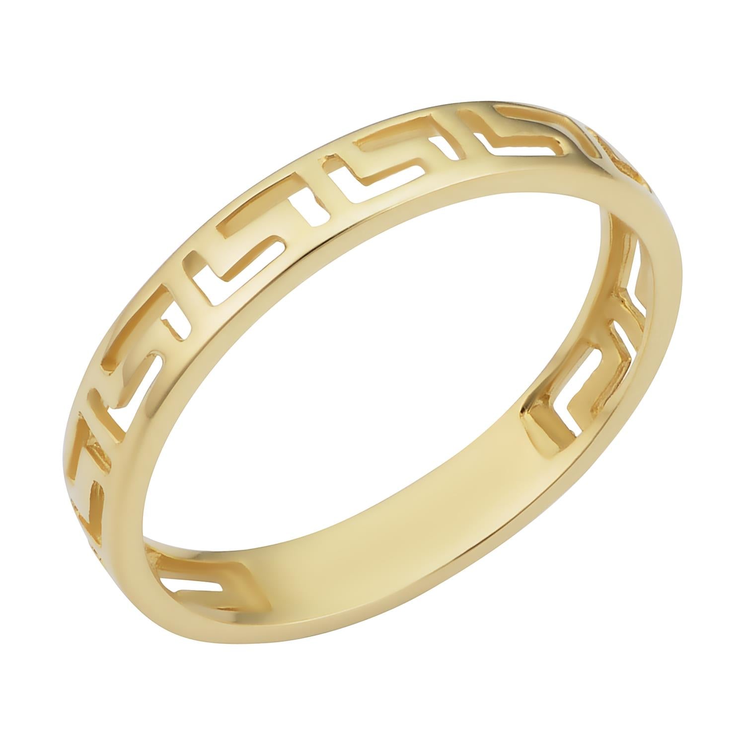 10KT Yellow Gold Fashion Greek Key Ring Daniels Jewelers