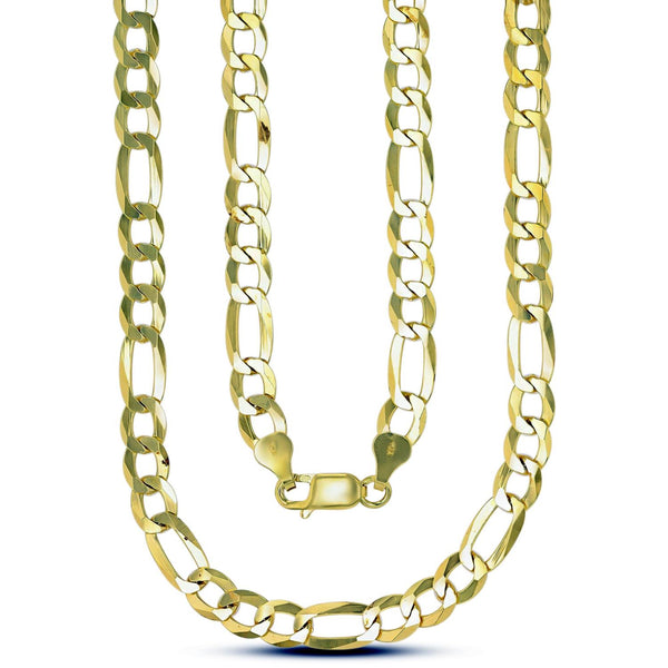 Luxe Layers 14KT Yellow Gold Plated Sterling Silver 24" 6.6MM Figaro Chain