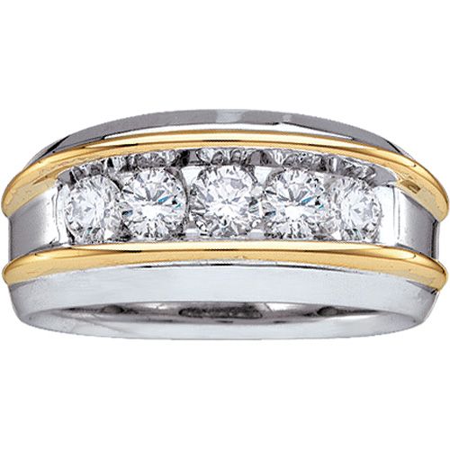 Signature 1 CTW Diamond Wedding Ring in 14KT White and Rose Gold