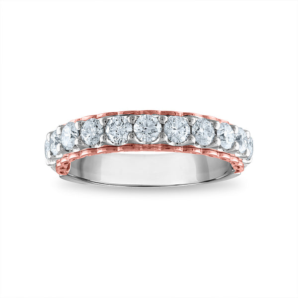 EcoLove 1 CTW Lab Grown Diamond Wedding Ring in 14KT White and Rose Gold