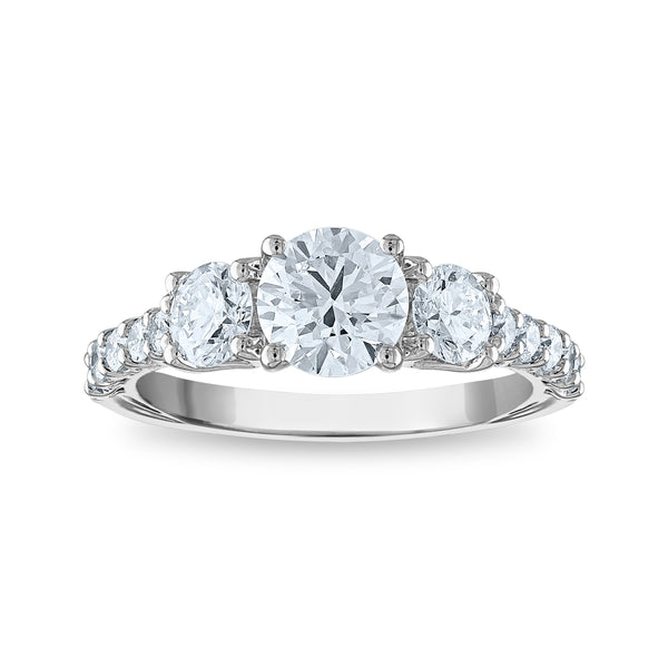 Signature EcoLove Diamond Dreams 2 CTW Lab Grown Diamond Three Stone Ring in 14KT White Gold