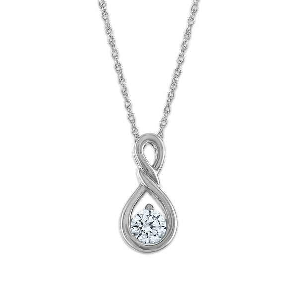 LoveSong EcoLove 1/4 CTW Lab Grown Diamond Infinity 18" Pendant in 10KT White Gold