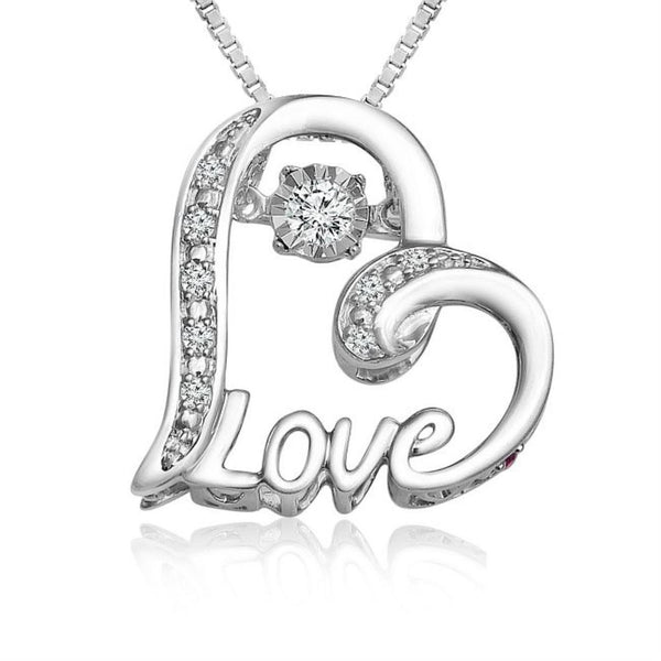 LoveSong 1/10 CTW Diamond Dancing 18" Pendant in Sterling Silver
