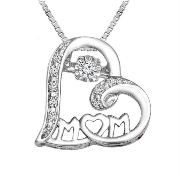 LoveSong 1/10 CTW Diamond Mom 18" Pendant in Sterling Silver