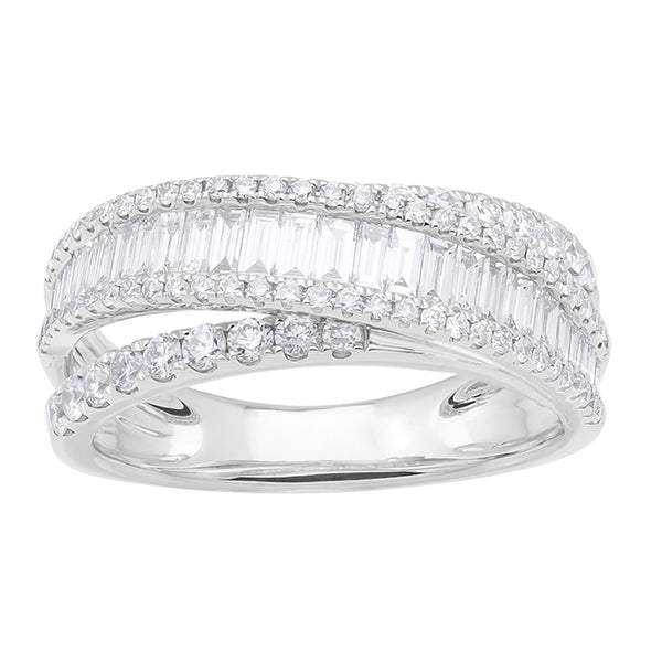 1-1/5 CTW Diamond Anniversary Ring in 14KT White Gold