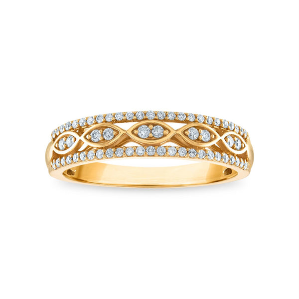1/4 CTW Diamond Fashion Anniversary Ring in 10KT Yellow Gold