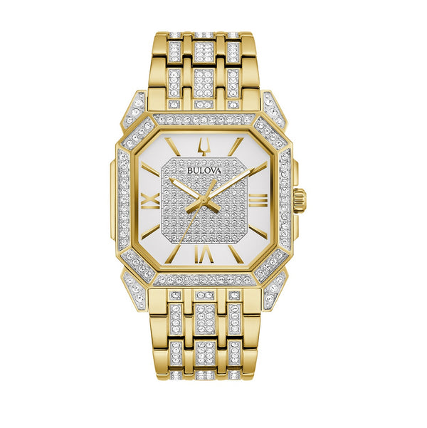Bulova Octava Crystal Watch in Goldtone Stainless Steel; 98A295