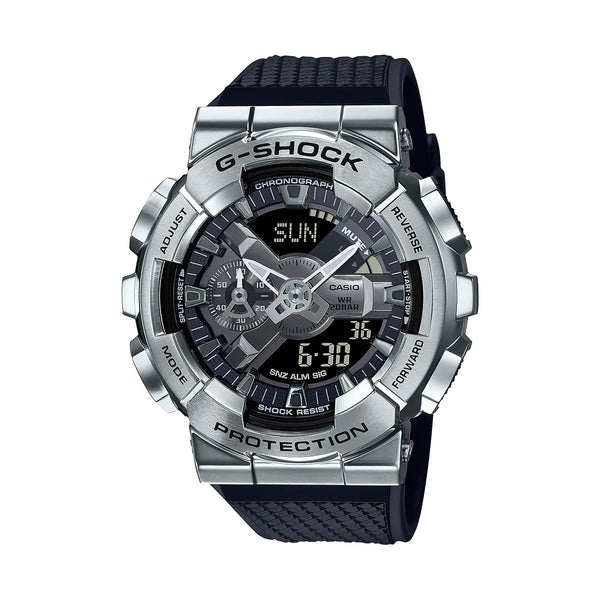 G-Shock Stainless Steel Case Black Resin Band GM-110 Series; GM110-1A