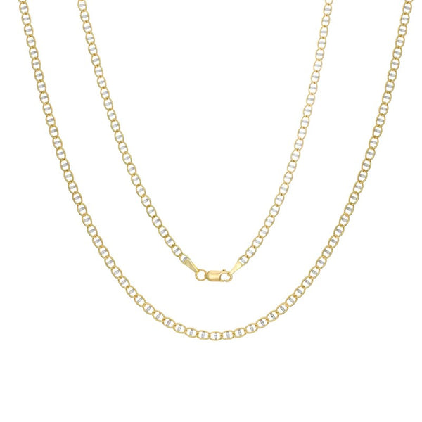 Roberto Martinez 14KT Yellow Gold With Rhodium Plating 20" 3MM Anchor Link Chain