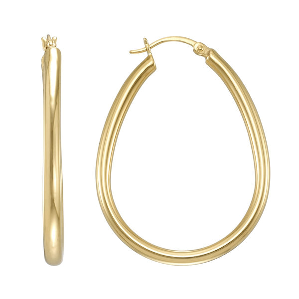 Simone I Smith Collection 18KT Yellow Gold Plated Sterling Silver 38X3MM Pear Shaped Hoop Earrings