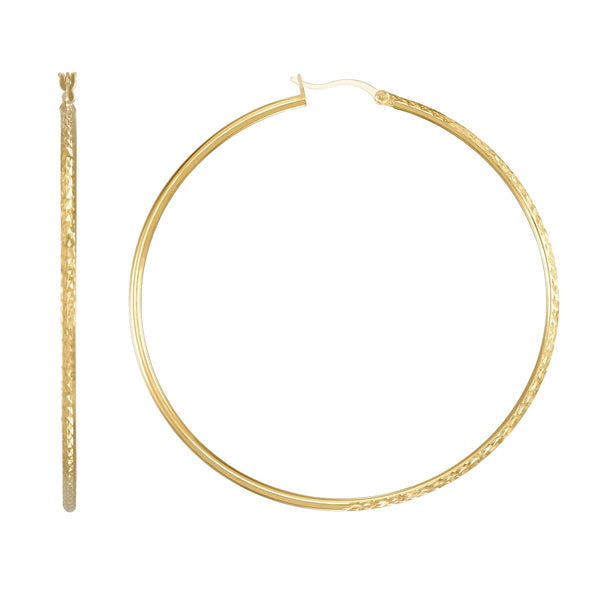 Simone I Smith Collection 18KT Yellow Gold Plated Sterling Silver 60X2MM Hoop Earrings