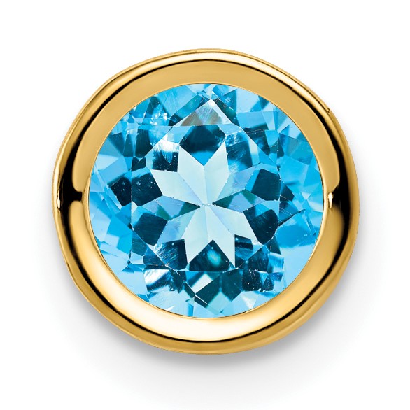 6MM Round Swiss Blue Topaz Pendant-Chain Not Included in 14KT Yellow Gold