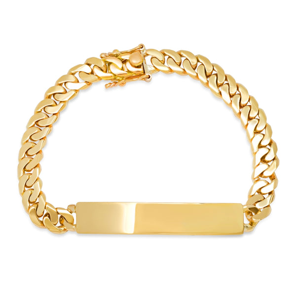 Roberto Martinez 14KT Yellow Gold 8" 7.5MM Miami Cuban Link ID Bracelet