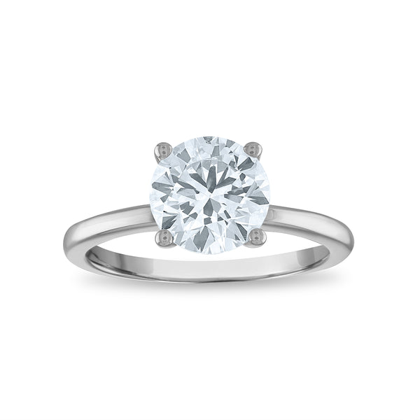 Red Hot Deal 2 CTW Round Lab Grown Diamond Solitaire Engagement Ring in 14KT White Gold