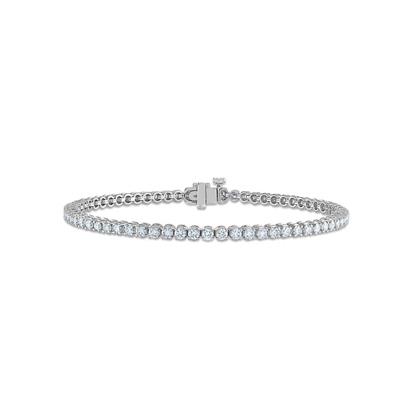 Signature EcoLove 3 CTW Lab Grown Diamond Tennis 7" Bracelet in 14KT White Gold