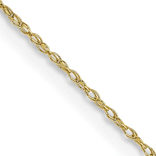 10KT Yellow Gold 18" 0.5MM Cable Rope Pendant Chain