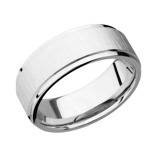 Lashbrook 10KT White Gold Band with Cross Satin Polished Finish